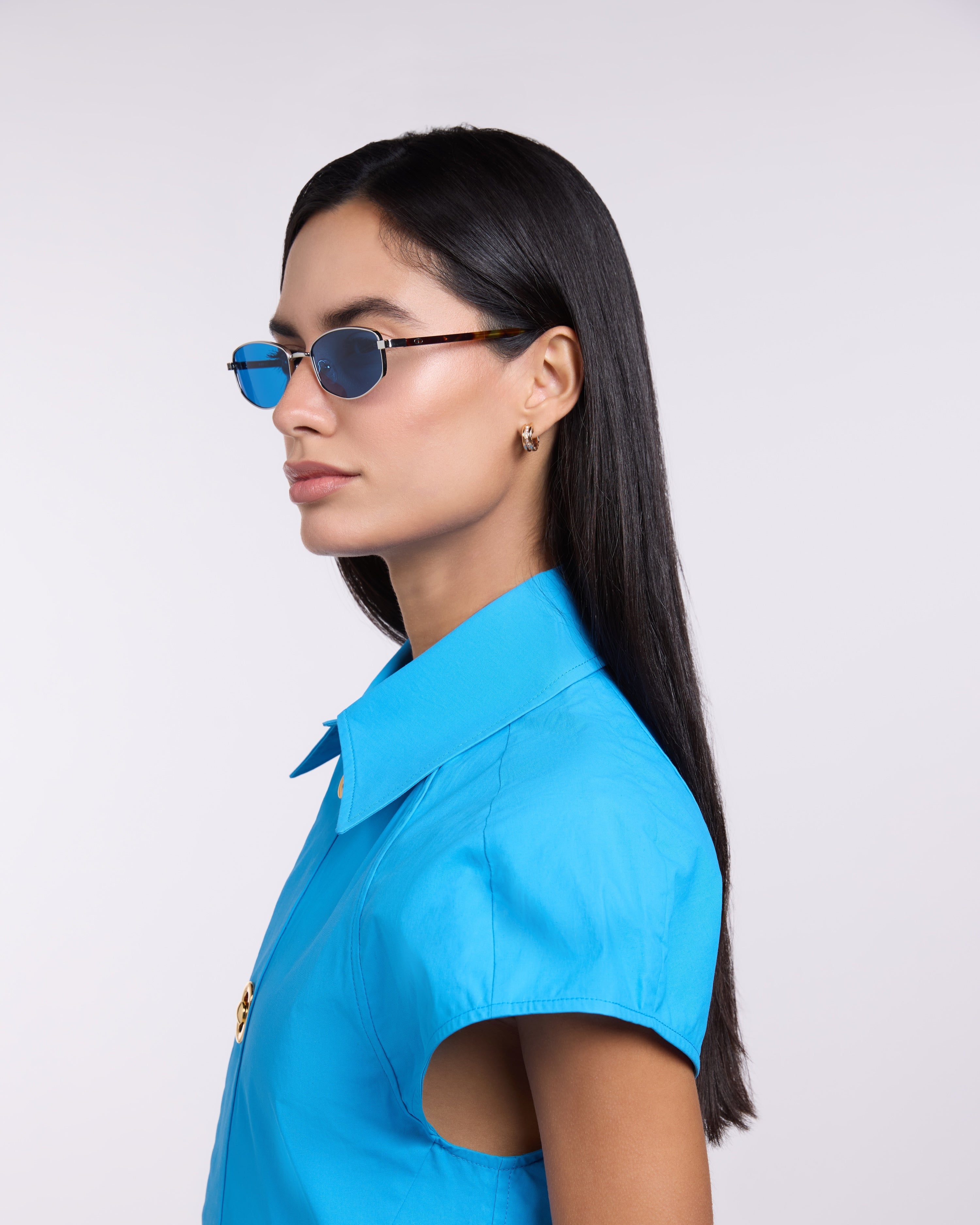 Nio / Tortoise Blue sunglasses - Nine Frames