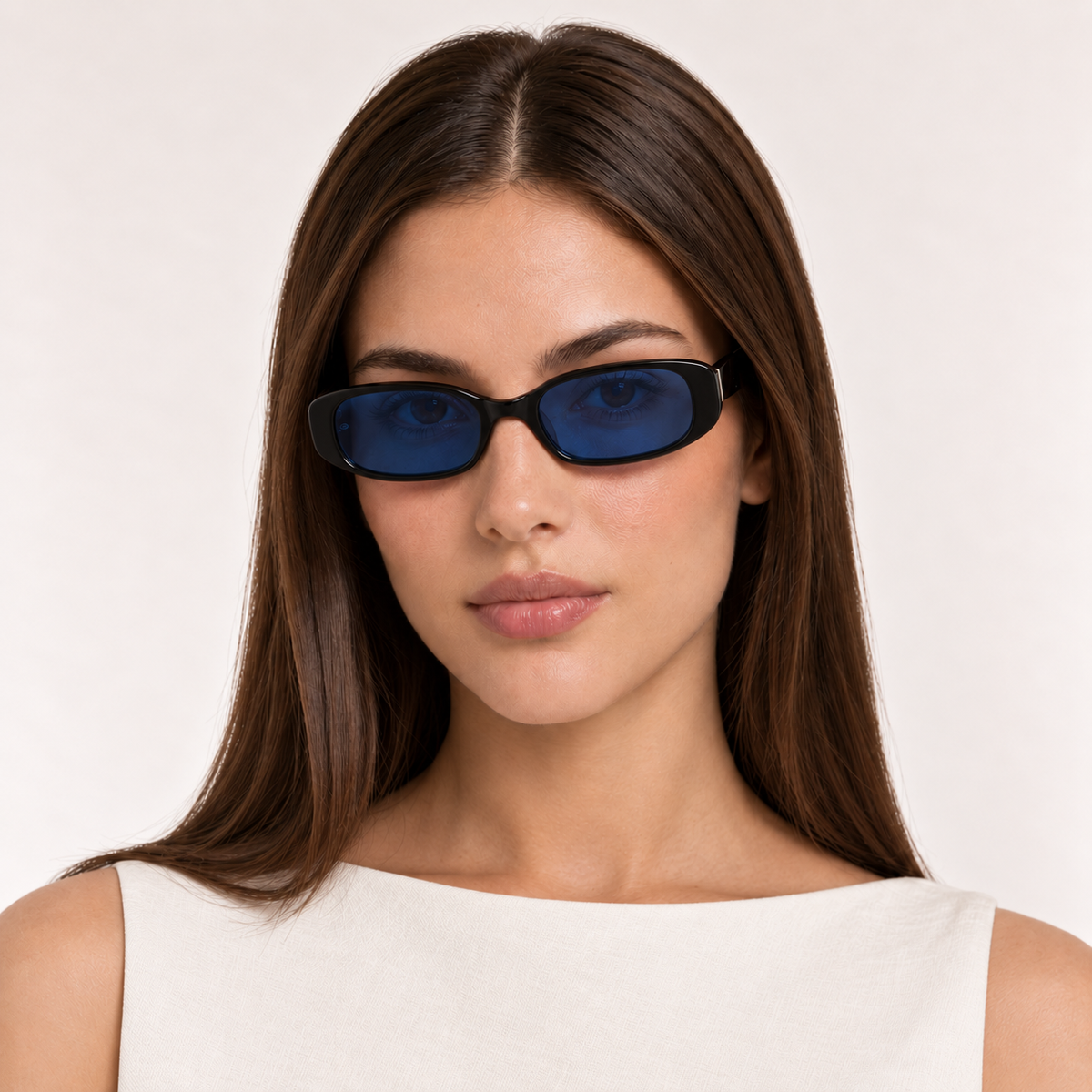 Nine Frames eyewear campaign featuring midnight blue and warm brown sunglasses